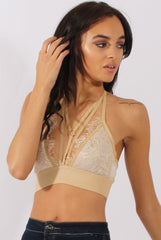 Nude Lace Harness Bralet - Saskia