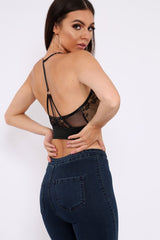 Black Lace Harness Bralet - Saskia