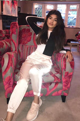 Nude Reflective Stripe Detail Joggers - Rosealee