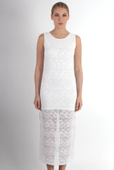 Scarlet White Lace Split Side Dress
