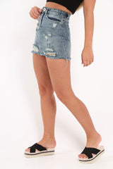 Vintage Distressed Denim Skirt - Mandie