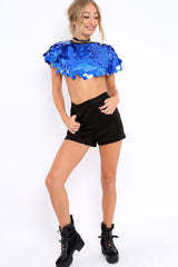 Blue Big Disc Sequin Cape - Lizzie