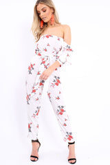 White Bardot Open Back Jumpsuit - Serenity