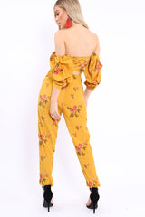 Mustard Bardot Open Back Jumpsuit - Serenity