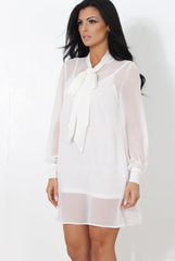 White Shift Dress-Whitley