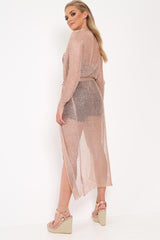 Rose Gold Knit Maxi Cardigan - Shalyn
