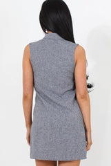 Grey Button Up Shirt Dress-Shana