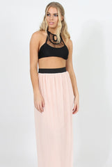 Pink Pleated Maxi Skirt - Shanice