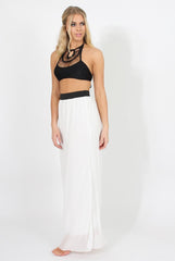White Pleated Maxi Skirt - Shanice