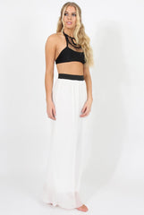 White Pleated Maxi Skirt - Shanice