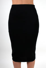 Shannon Black Textured Midi Skirt