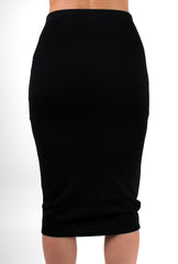 Shannon Black Textured Midi Skirt