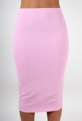 Shannon Pink Textured Midi Skirt