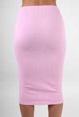 Shannon Pink Textured Midi Skirt