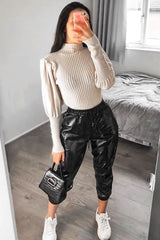 Cream High Neck Balloon Sleeve Jumper - Harriet