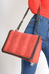 Red Faux Snake Chain Bag - Sharnie