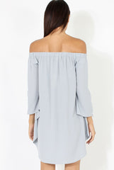 Grey Bardot Split Sleeve Dress - Sharpay