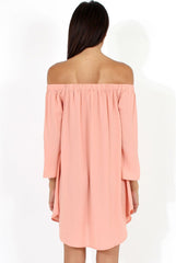 Pink Bardot Split Sleeve Dress - Sharpay