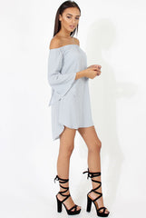 Grey Bardot Split Sleeve Dress - Sharpay