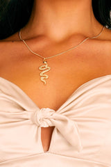 Gold Snake Pendant Necklace - Pariz
