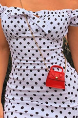 Red Faux Leather Micro Mini Bag - Cailee