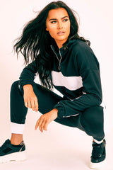 Black White Stripe Cuff Bottom Tracksuit Co-ord - Nadie