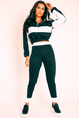 Black White Stripe Cuff Bottom Tracksuit Co-ord - Nadie