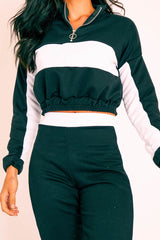 Black White Stripe Cuff Bottom Tracksuit Co-ord - Nadie