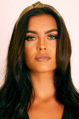 Gold Metallic Finish Knotted Hair Band - Dora