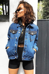 Blue Two Tone Denim Jacket -Shay