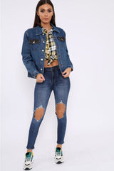 Blue Two Tone Denim Jacket -Shay