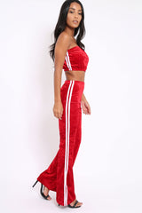 Red Velvet Boobtube and Trouser Set - Shayla