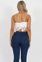 White Crochet Crop Top - Shelly