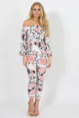 Floral Print Off Shoulder Two Piece Set - Sherrie