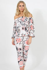 Floral Print Off Shoulder Two Piece Set - Sherrie