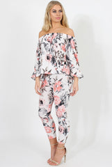Floral Print Off Shoulder Two Piece Set - Sherrie