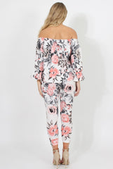 Floral Print Off Shoulder Two Piece Set - Sherrie