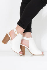 Sherry White Cut Out Ankle Boot