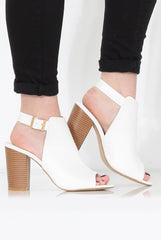 Sherry White Cut Out Ankle Boot