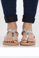 Silver Jewelled Sandals - Shilpa