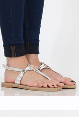 Silver Jewelled Sandals - Shilpa