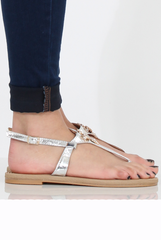 Silver Jewelled Sandals - Shilpa