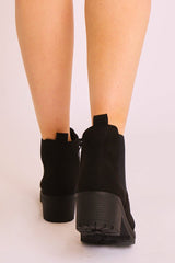 Black Faux Suede Chelsea Style Ankle Boot - Jeanie