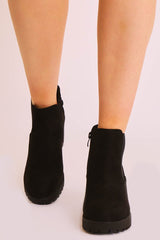 Black Suede Heeled Chelsea Boot - Eimi