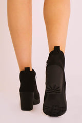 Black Suede Heeled Chelsea Boot - Eimi