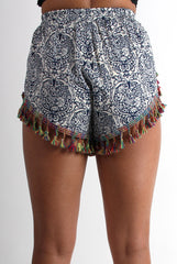 Petra Paisley Tassel Trim Shorts