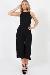 Black Culotte Jumpsuit - Sienna