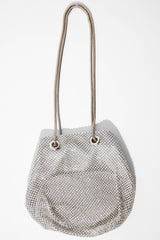 Silver Diamante Embellished Snake Chain Bag - Eliane