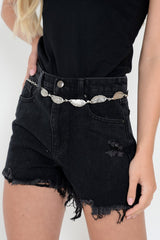 Silver Feather Chain Metal Belt - Rushda