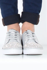 Silver Sparkly Pumps - Elle